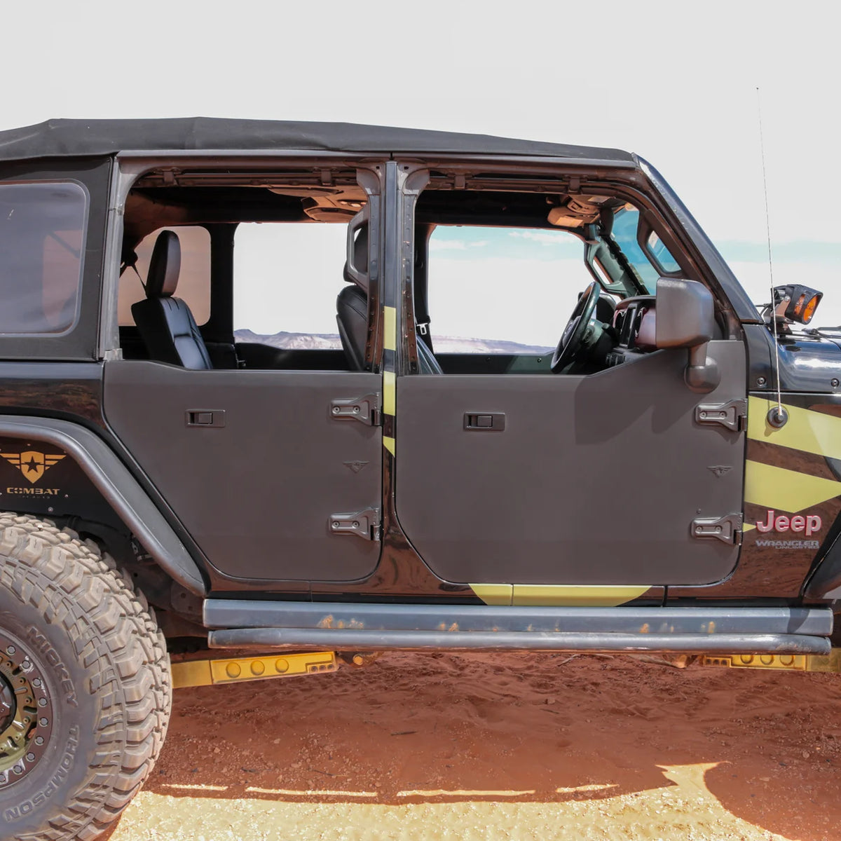 Jeep JL/JLU Full Metal Jacket Black Aluminum Half Doors - REAR PAIR