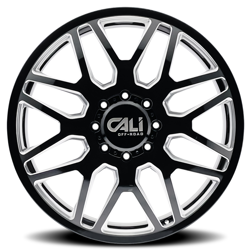 Cali Off-Road 9115D Invader Dually 24x8.25 / 8x165.1 BP / -232mm OS / 121.3mm Hub Gls Blk Mill Wheel