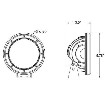 Set of 5.3" Round Flood-Black Trim Ring-Universal |Black Horse Off Road