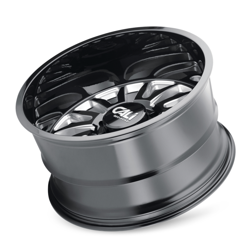 Cali Off-Road 9110 Summit 22x12 / 8x170 BP / -51mm Offset / 125.2mm Hub Gloss Black Milled Wheel