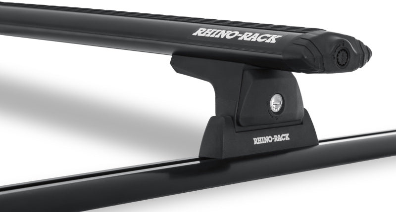 Rhino-Rack 07-10 Jeep Wrangler 2 Door SUV Vortex RLT600 Track Mount 2 Bar Roof Rack - Black