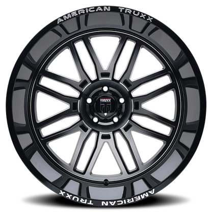 American Truxx AT1915 Restless 24x14 / 6x135 BP / -76mm Offset / 87.1mm Hub Gloss Black Milled Wheel