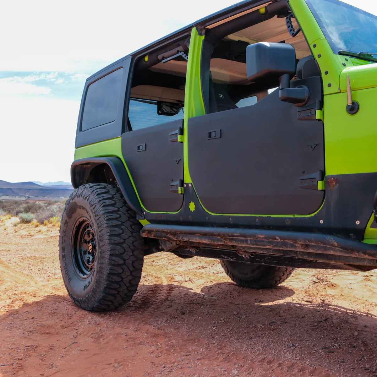 2007-2018 Jeep JK/JKU Full Metal Jacket Black Powder Coated Aluminum Half Doors | Front Pair