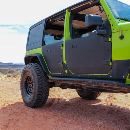 2007-2018 Jeep JK/JKU Full Metal Jacket Black Powder Coated Aluminum Half Doors | Front Pair