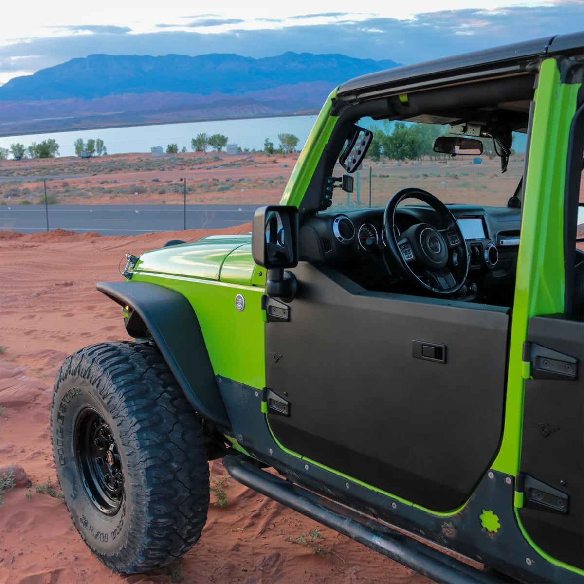 2007-2018 Jeep JK/JKU Full Metal Jacket Black Powder Coated Aluminum Half Doors | Front Pair