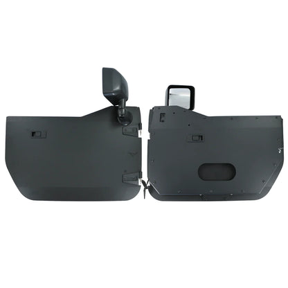 2007-2018 Jeep JK/JKU Full Metal Jacket Black Powder Coated Aluminum Half Doors | Front Pair