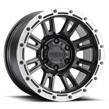 Raceline 956BS Compass 17x8in / 5x108 BP / 30mm Offset / 72.62mm Bore - Black & Silver Lip Wheel