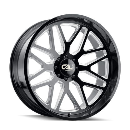Cali Off-Road 9115 Invader 22x12 / 6x139.7 BP / -51mm Offset / 106.1mm Hub Gloss Black Milled Wheel