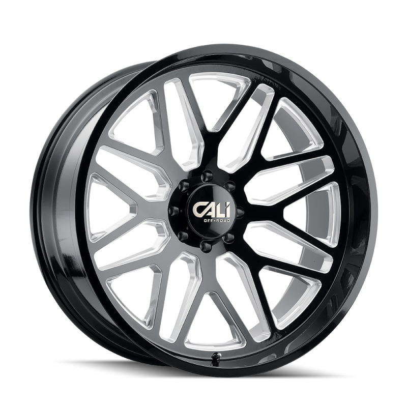 Cali Off-Road 9115 Invader 20x10 / 8x165.1 BP / -25mm Offset / 125.2mm Hub Gloss Black Milled Wheel