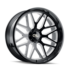 Cali Off-Road 9115 Invader 20x10 / 8x165.1 BP / -25mm Offset / 125.2mm Hub Gloss Black Milled Wheel