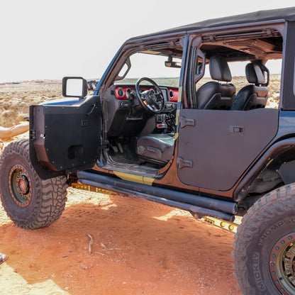 Jeep JL Black Full Metal Jacket Aluminum Front Half Doors - FRONT PAIR
