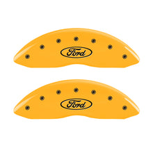 MGP 4 Caliper Covers Engraved Front & Rear Oval logo/Ford Yellow finish black ch