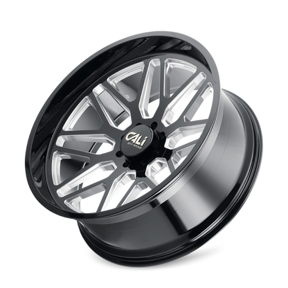 Cali Off-Road 9115 Invader 22x12 / 6x135 BP / -51mm Offset / 87.1mm Hub Gloss Black Milled Wheel