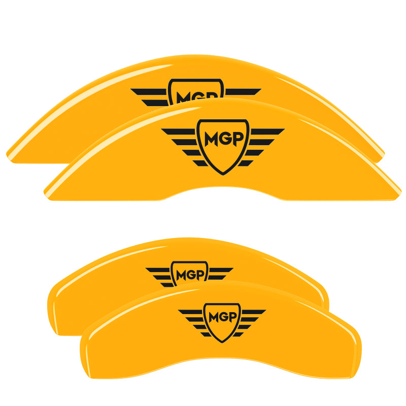 MGP 2 Caliper Covers Engraved Front MGP Yellow Finish Black Characters 2006 Jeep Wrangler