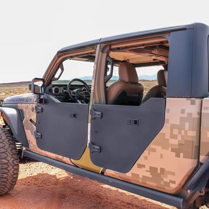 2020+ Jeep Gladiator JT Full Metal Jacket Black Aluminum Half Doors - FRONT PAIR