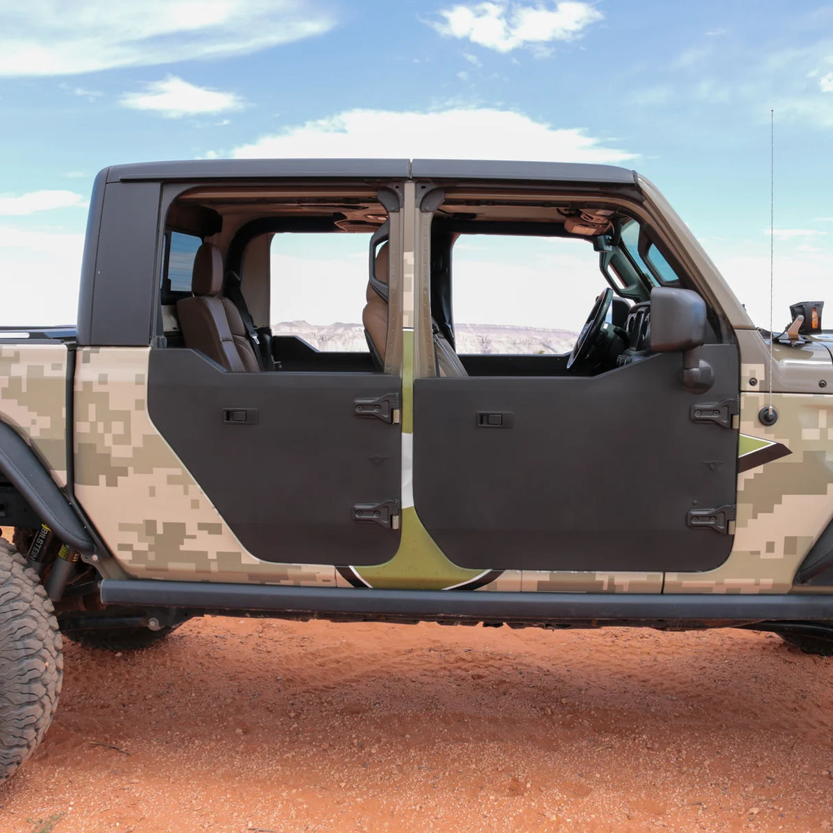 2020+ Jeep Gladiator JT Full Metal Jacket Aluminum Half Doors - Rear Pair