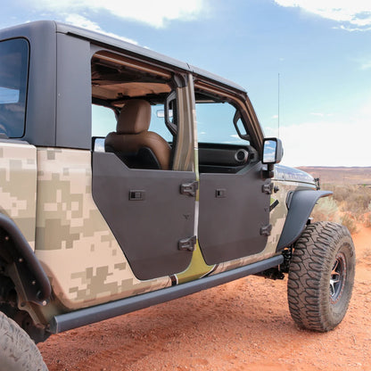 2020+ Jeep Gladiator JT Full Metal Jacket Black Aluminum Half Doors - FRONT PAIR