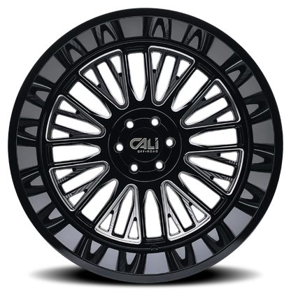 Cali Off-Road 9116 Vertex 20x10 / 6x139.7 BP / -25mm Offset / 106mm Hub Gloss Black Milled Wheel