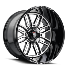 American Truxx AT1915 Restless 24x14 / 6x135 BP / -76mm Offset / 87.1mm Hub Gloss Black Milled Wheel
