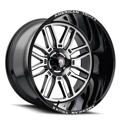 American Truxx AT1915 Restless 24x14 / 6x135 BP / -76mm Offset / 87.1mm Hub Gloss Black Milled Wheel