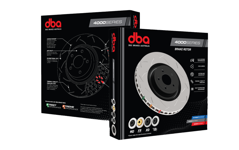 DBA 07-18 Jeep Wrangler (302mm Front Rotor) Front 4000 Series Cross Drilled Rotor w/Blk Hat