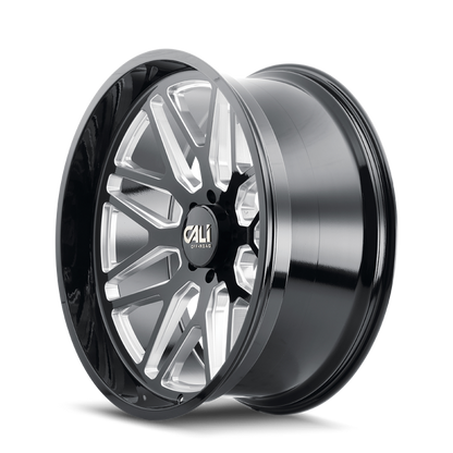 Cali Off-Road 9115 Invader 20x10 / 8x170 BP / -25mm Offset / 125.2mm Hub Gloss Black Milled Wheel