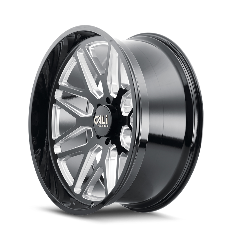 Cali Off-Road 9115 Invader 26x14 / 8x165.1 BP / -76mm Offset / 125.2mm Hub Gloss Black Milled Wheel