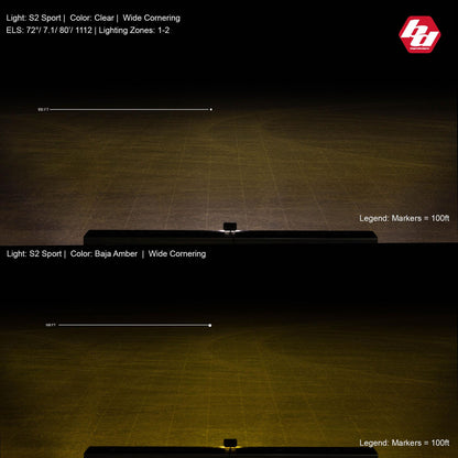 Baja Designs S2 Sport Flush Mount Wide Cornering Pattern LED Work Light - Clear Lens