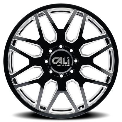 Cali Off-Road 9115D Invader Dually 24x8.25 / 8x200 BP / 115mm Offset / 142mm Hub Gls Blk Mill Wheel