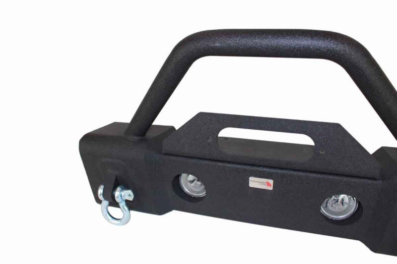 Fishbone Offroad 07-18 Jeep Wrangler JK Stubby Bumper W/Tube Guard - Black Texured Powdercoated