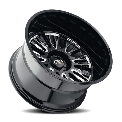 Cali Off-Road 9116 Vertex 22x12 / 6x135 BP / -44mm Offset / 87.1mm Hub Gloss Black Milled Wheel