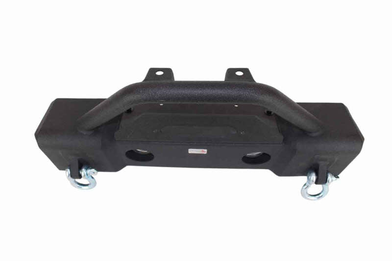 Fishbone Offroad 07-18 Jeep Wrangler JK Stubby Bumper W/Tube Guard - Black Texured Powdercoated