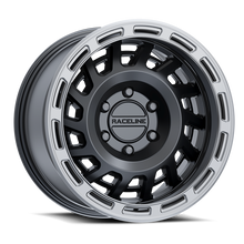 Raceline 957BS Halo 18x9in / 8x170 BP / -12mm Offset / 130.81mm Bore - Black & Silver Lip Wheel