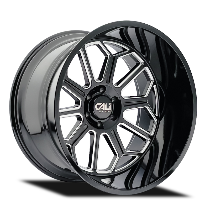 Cali Off-Road 9117 Auburn 20x9 / 6x139.7 BP / -12mm Offset / 106mm Hub Gloss Black Milled Wheel