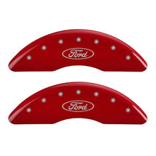 MGP 4 Caliper Covers Engraved Front & Rear Oval logo/Ford Red finish silver ch