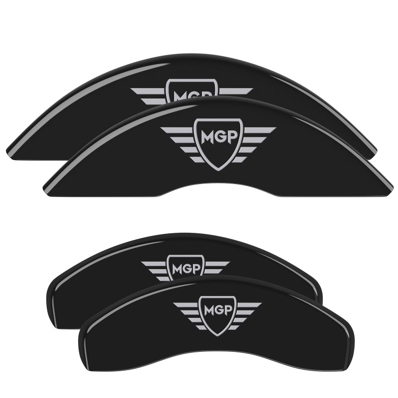 MGP 4 Caliper Covers Engraved Front & Rear MGP Black Finish Silver Characters 21 Ford Bronco Sport
