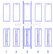 King Ford 260CI/289CI/302 5.0L Windsor Coated Crankshaft Main Bearing Set of 5 (Size .010)