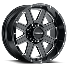 Raceline 940M Hostage 20x12in / 8x165.1 BP / -44mm Offset / 125.2mm Bore - Black & Milled Wheel