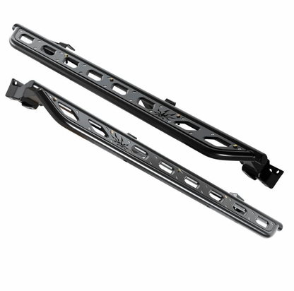 PRE-ORDER: Poison Spyder JLU (4-Door) ROCKER KNOCKERS Rock Sliders (Black)