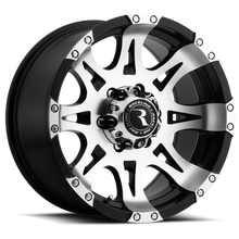 Raceline 982 Raptor 17x9in / 8x165.1 BP / -12mm Offset / 130.81mm Bore - Black & Machined Wheel