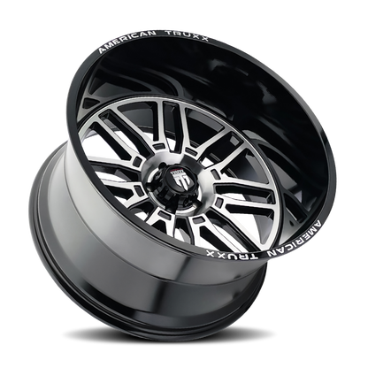 American Truxx AT1915 Restless 24x14 / 6x135 BP / -76mm Offset / 87.1mm Hub Gloss Black Milled Wheel