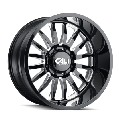 Cali Off-Road 9110 Summit 22x12 / 8x170 BP / -51mm Offset / 125.2mm Hub Gloss Black Milled Wheel