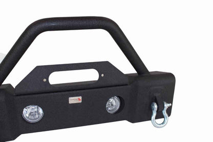 Fishbone Offroad 07-18 Jeep Wrangler JK Stubby Bumper W/Tube Guard - Black Texured Powdercoated