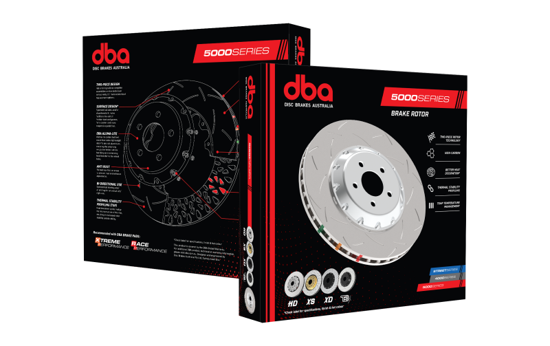 DBA 11-15 Jeep Grand Cherokee Exc. SRT8 Front T3 5000 Series Slotted Rotor w/ Black Hat 350mm