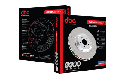 DBA 11-15 Jeep Grand Cherokee Exc. SRT8 Front T3 5000 Series Slotted Rotor w/ Black Hat 350mm