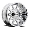Series 6050 10 Gauge 20x9 with 5 on 5 Bolt Pattern 4.5 Backspace Chrome Finish Pro Comp Alloy Wheels